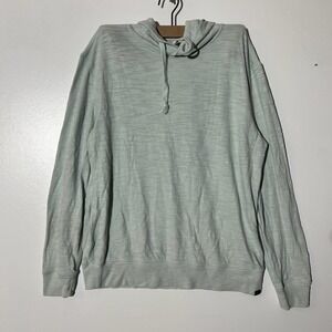 Faherty Brand Mens Slub Cotton Hoodie Light Blues Medium Pullover Sweater